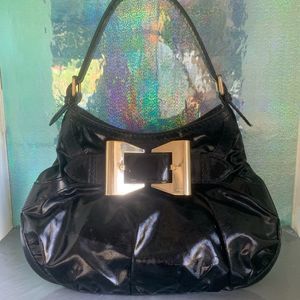 Gucci Queen Dialux Bow Hobo Bag Black
